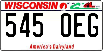 WI license plate 545OEG
