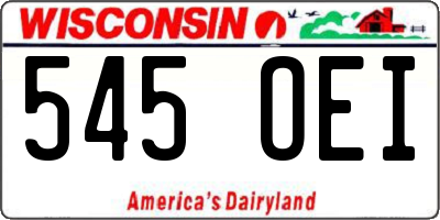 WI license plate 545OEI