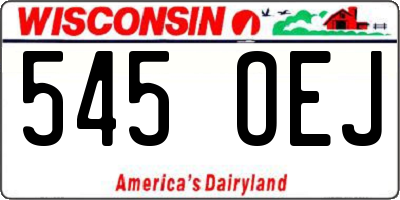 WI license plate 545OEJ
