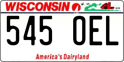 WI license plate 545OEL