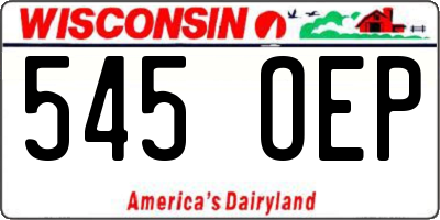 WI license plate 545OEP
