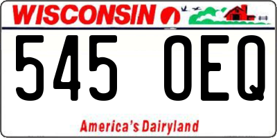 WI license plate 545OEQ