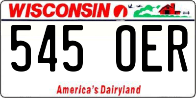 WI license plate 545OER