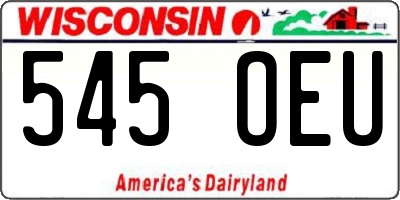 WI license plate 545OEU