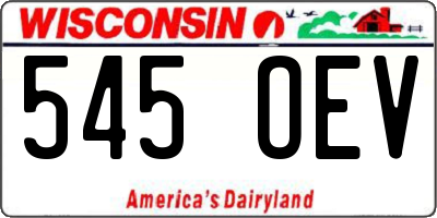 WI license plate 545OEV