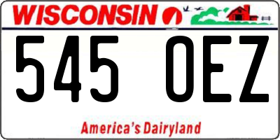 WI license plate 545OEZ