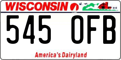 WI license plate 545OFB