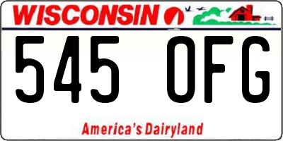 WI license plate 545OFG