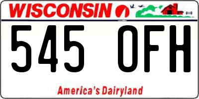 WI license plate 545OFH