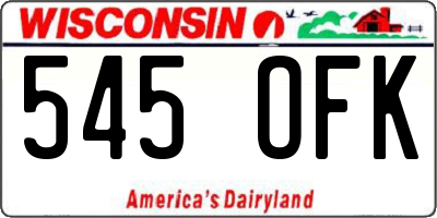 WI license plate 545OFK