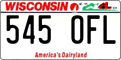 WI license plate 545OFL