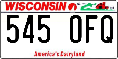 WI license plate 545OFQ