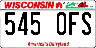 WI license plate 545OFS
