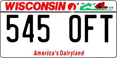 WI license plate 545OFT