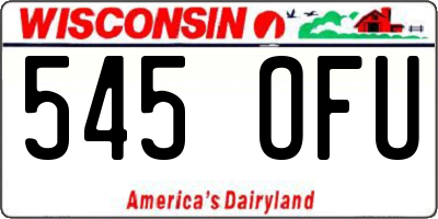 WI license plate 545OFU