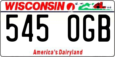 WI license plate 545OGB