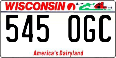 WI license plate 545OGC