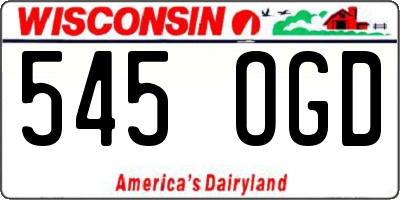 WI license plate 545OGD