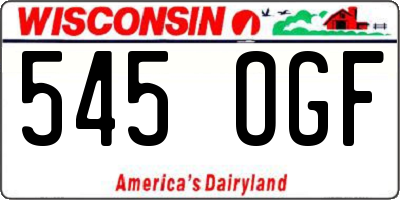 WI license plate 545OGF