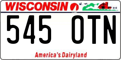 WI license plate 545OTN