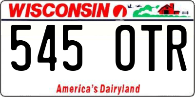 WI license plate 545OTR