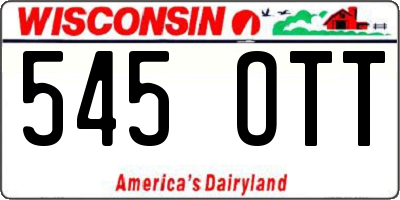 WI license plate 545OTT