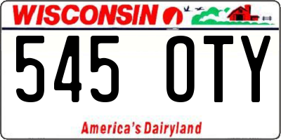 WI license plate 545OTY