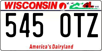 WI license plate 545OTZ