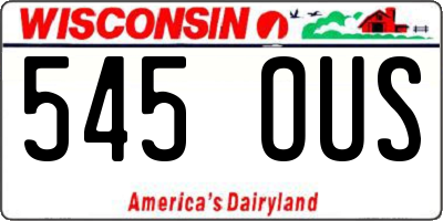 WI license plate 545OUS