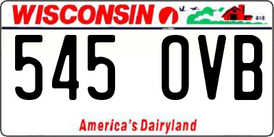 WI license plate 545OVB