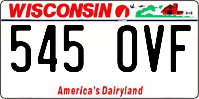 WI license plate 545OVF