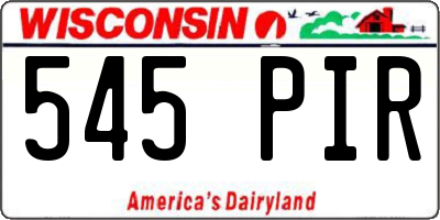 WI license plate 545PIR