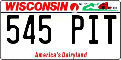 WI license plate 545PIT