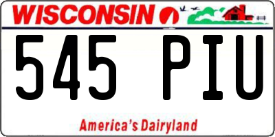WI license plate 545PIU