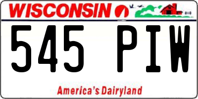 WI license plate 545PIW