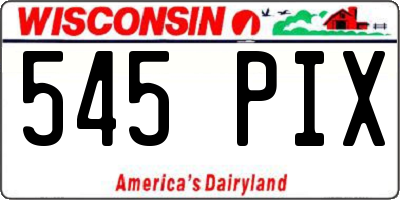 WI license plate 545PIX
