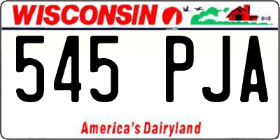 WI license plate 545PJA