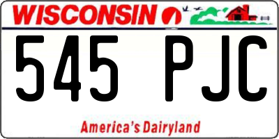 WI license plate 545PJC