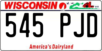 WI license plate 545PJD