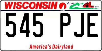 WI license plate 545PJE