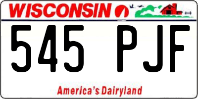 WI license plate 545PJF
