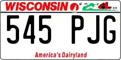 WI license plate 545PJG