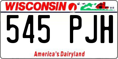 WI license plate 545PJH