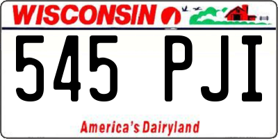 WI license plate 545PJI