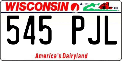 WI license plate 545PJL