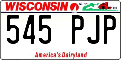 WI license plate 545PJP