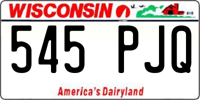WI license plate 545PJQ