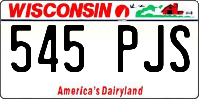 WI license plate 545PJS