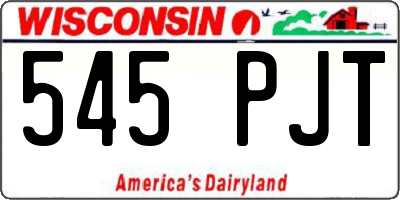 WI license plate 545PJT