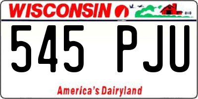 WI license plate 545PJU
